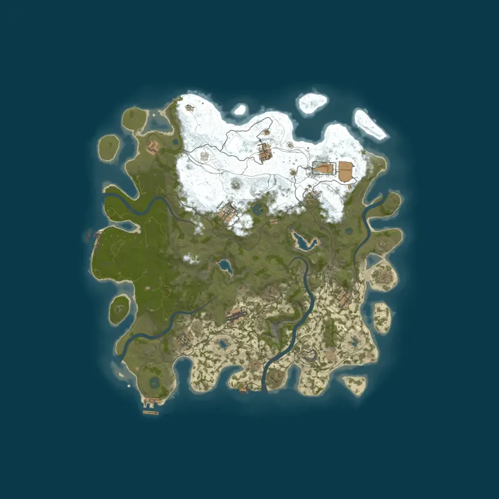 Map of [US] Emination's Harvest 2x [PvE][Raidable Bases]