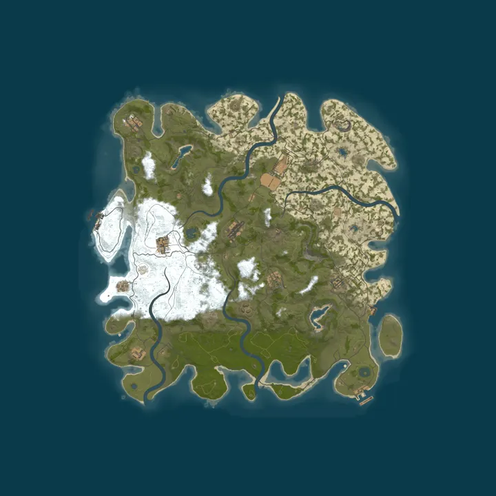 Map of RustAddicted PvP Creative | BUILD | CUSTOM PLUGINS | UNLIMITED