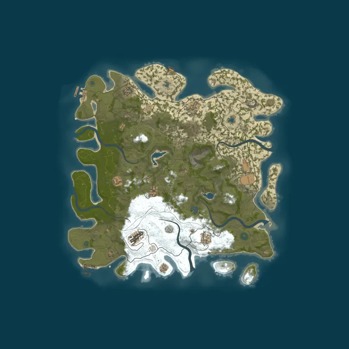 Map of Scandinavian survival PVE | 3X | Raidable bases