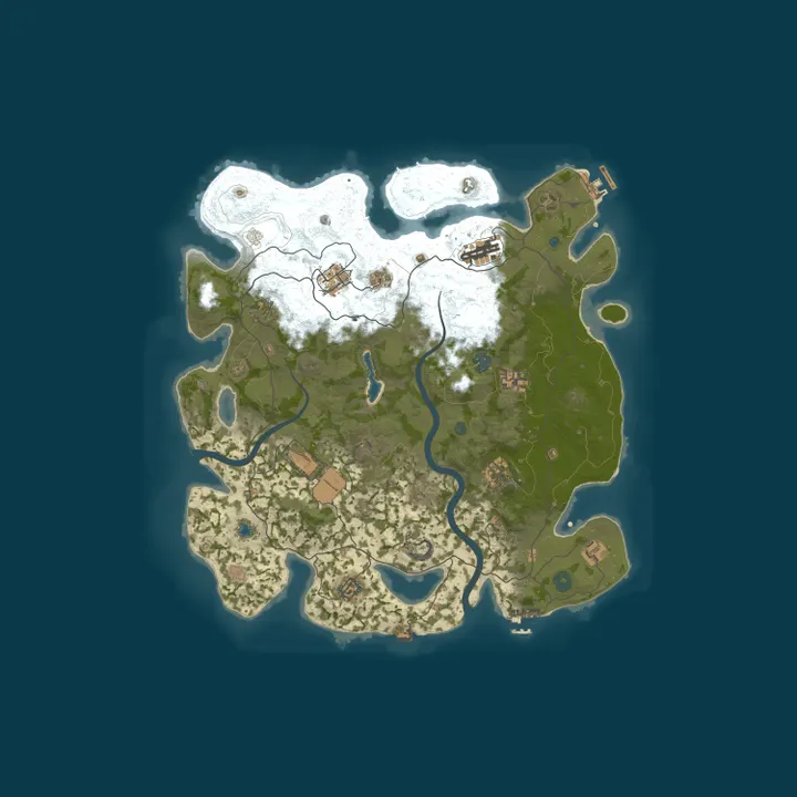 Map of  Rust for 9-5ers | 2x | Hybrid PvP | Monthly | QoL | Events