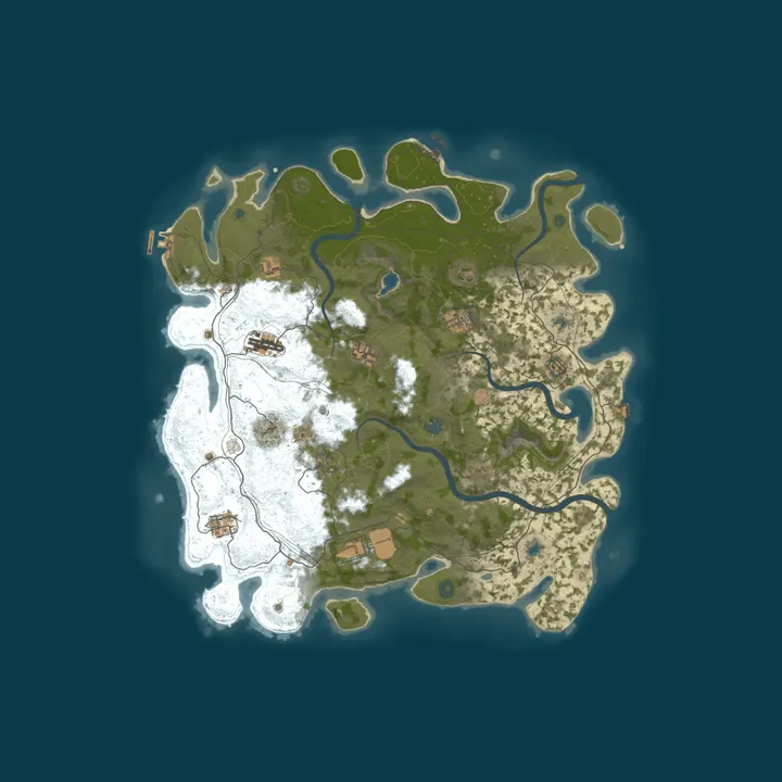 Map of Friendly Rust – No Raid Primitive PvE | No Theft No Kill 1x1