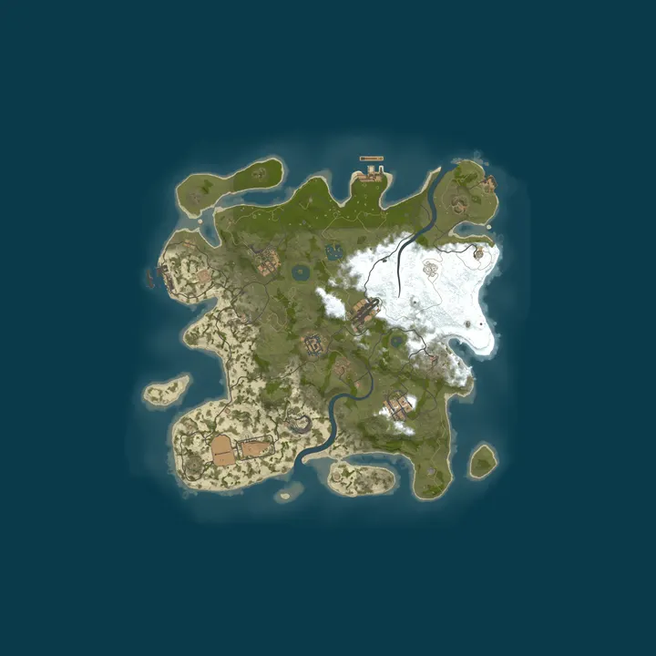 Map of [ZA] Wana Wasteland PvE | 60-Day Wipe | Raidable Bases | Econom