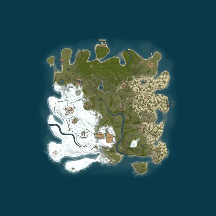 Map of RustBattleLands | 1000000x | Raidable Bases | Events | PvP