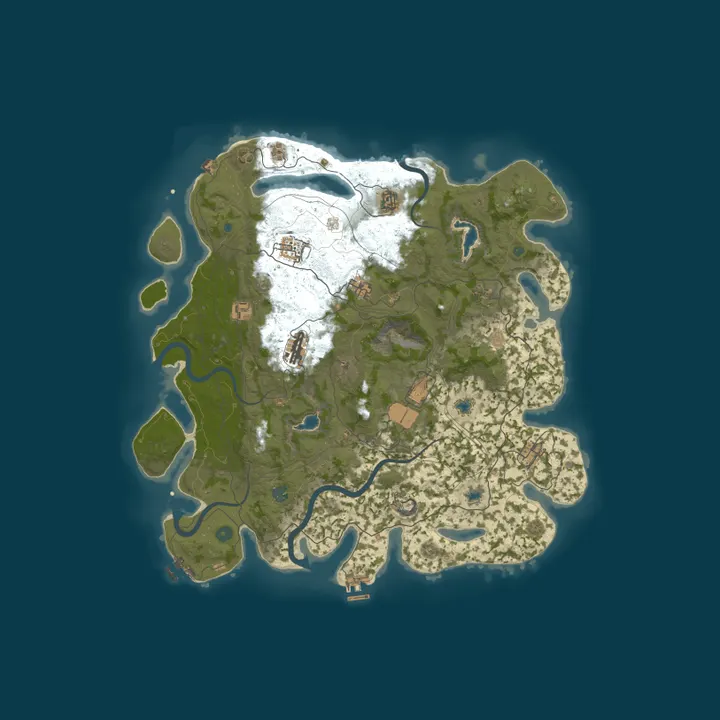 Map of RustApes.com | EU 2x Monthly | Quad | TP/Homes | 50% Upkeep