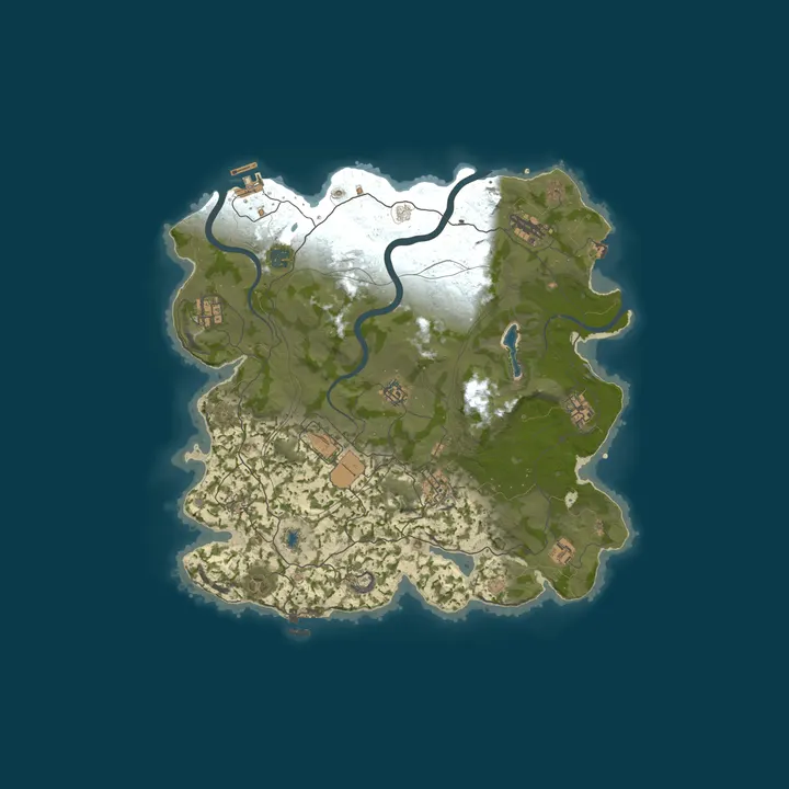 Map of BRUTAL RUST | PVP | ZOMBIES-EVENTS-BUILDING | MONTHLY