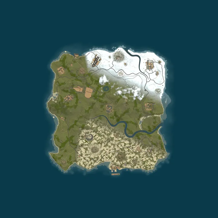 Map of GRUB.ARMY EU 2X SOLO/DUO | Raidable Bases | Shared BPs