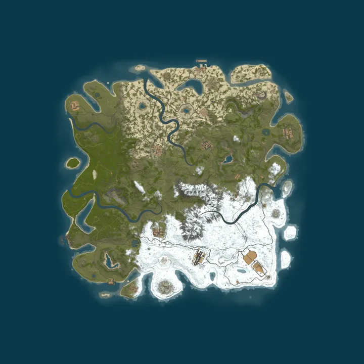 Map of Rust Zen PVE|NO Decay|USA|X3|NO Raiding|NO Killing