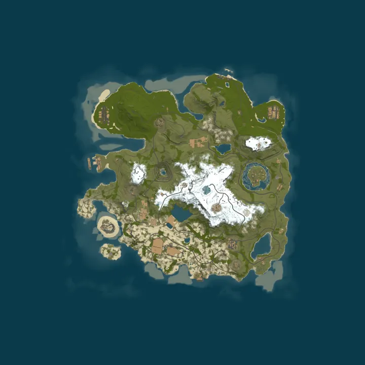 Map of Cow Island Deux-Oregon Land of the Dead|120 Raidable Bases|Harb