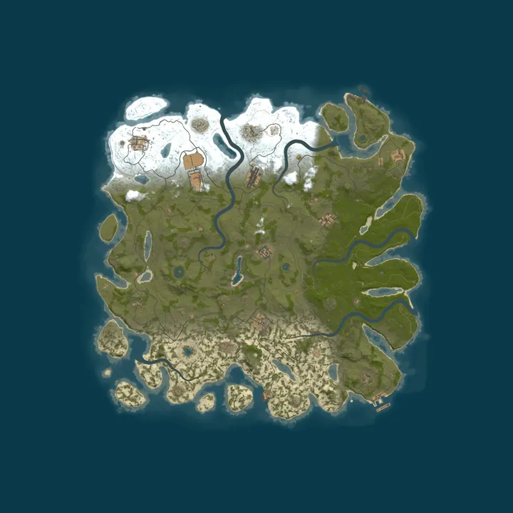 Map of HNC Rust 10000x PvE