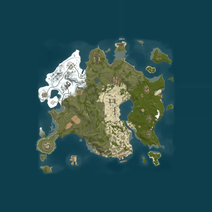 Map of Kapco411 Mercenary Island|4X Elite|500Raidbases|Highly modded|